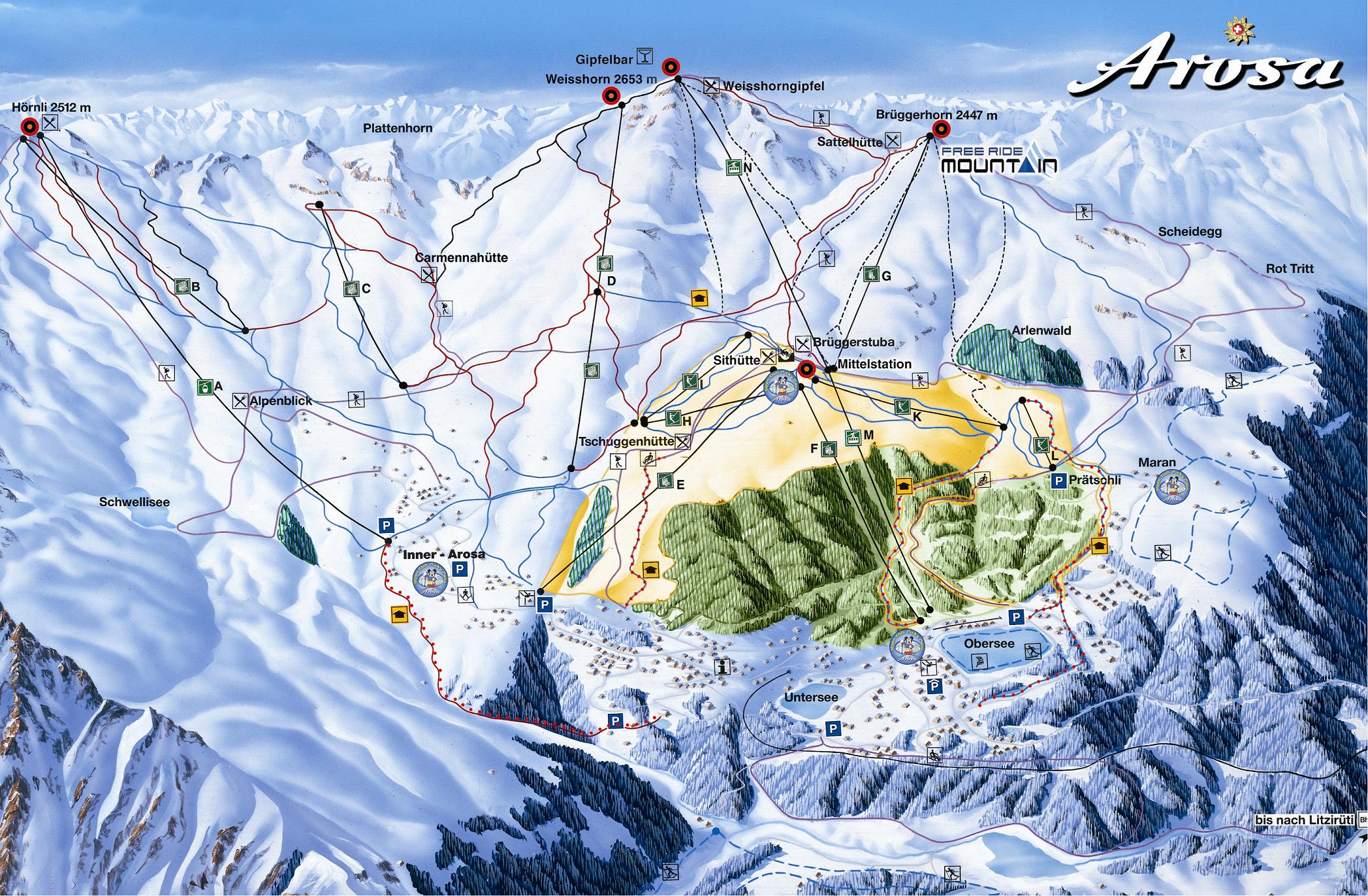 Arosa piste map