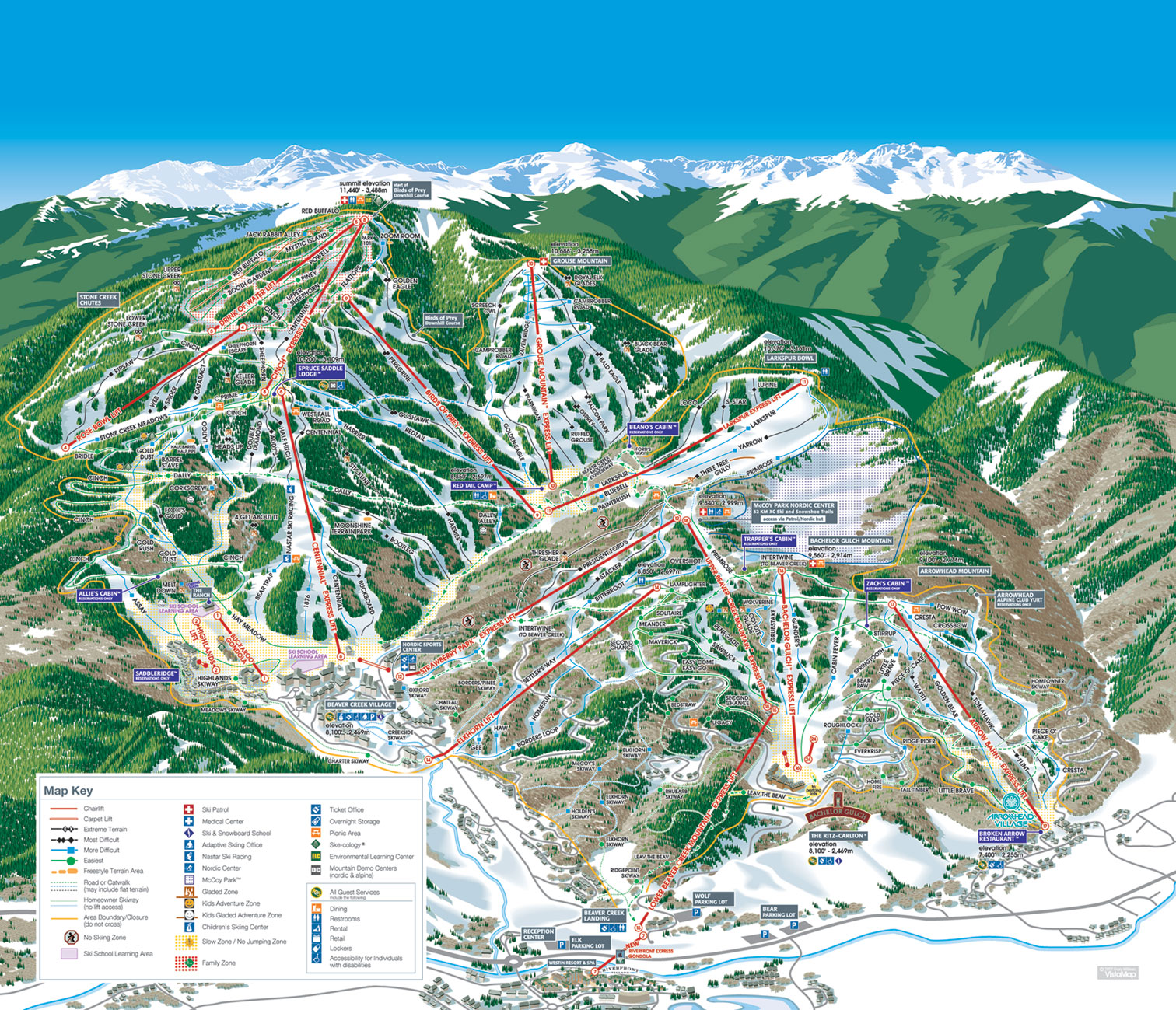 Beaver Creek piste map