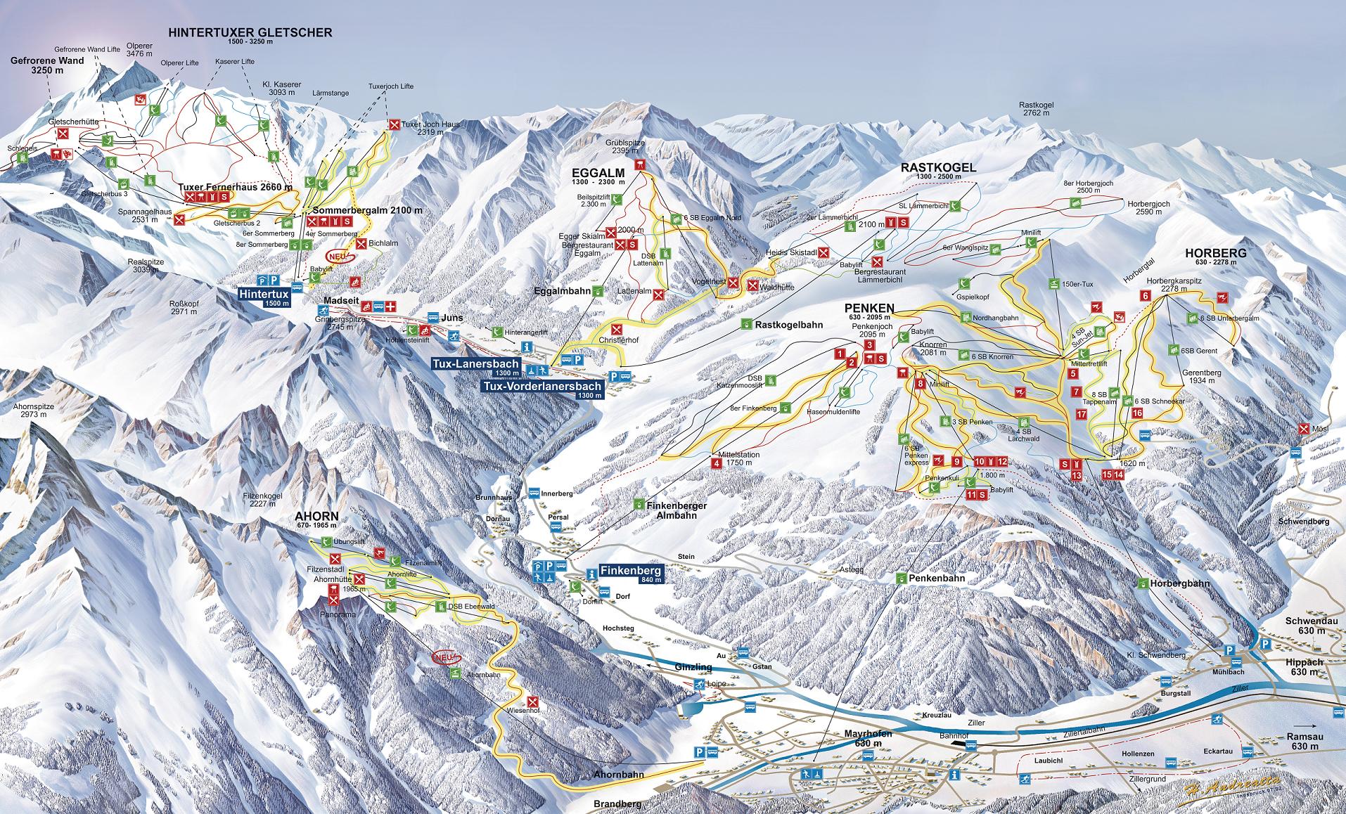 Finkenberg piste map