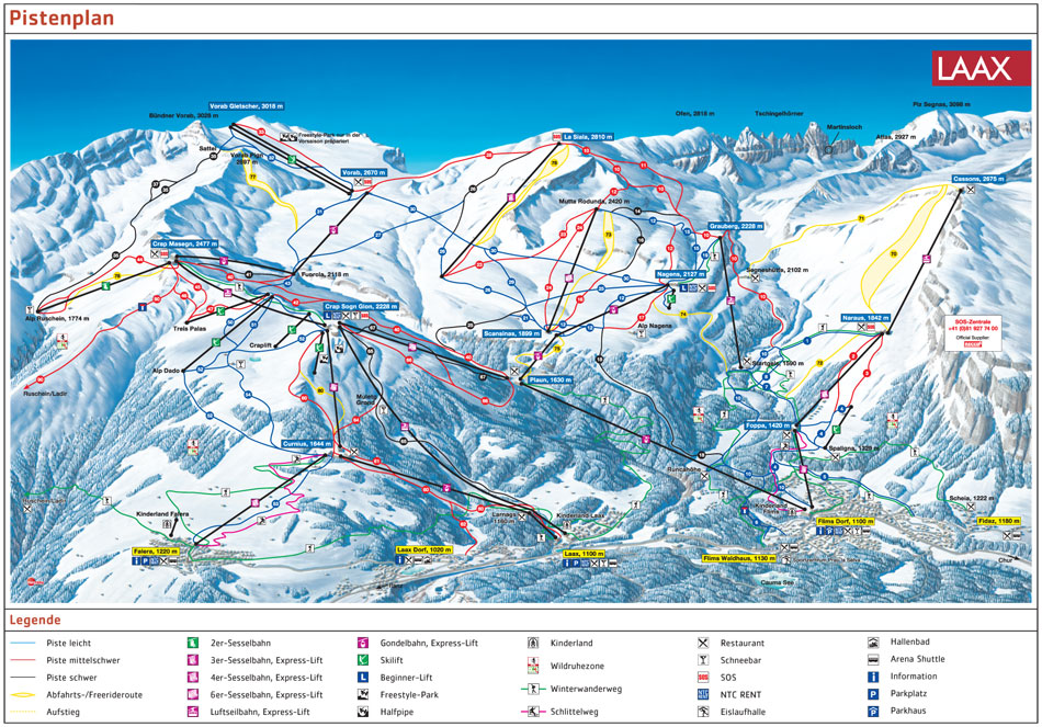 Flims piste map