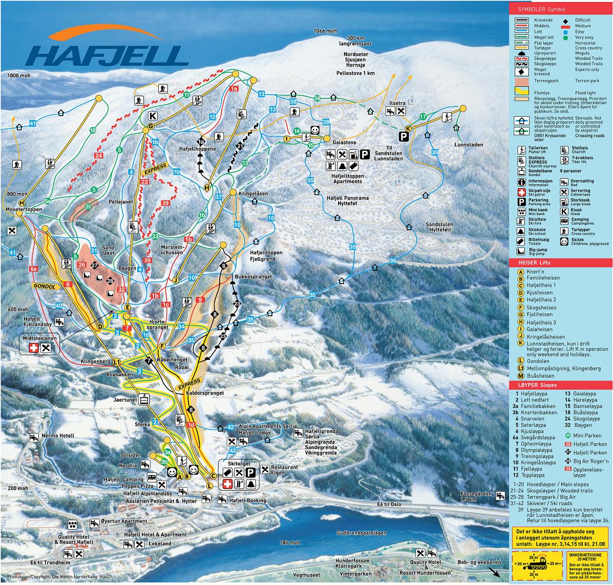Hafjell Lillehammer piste map