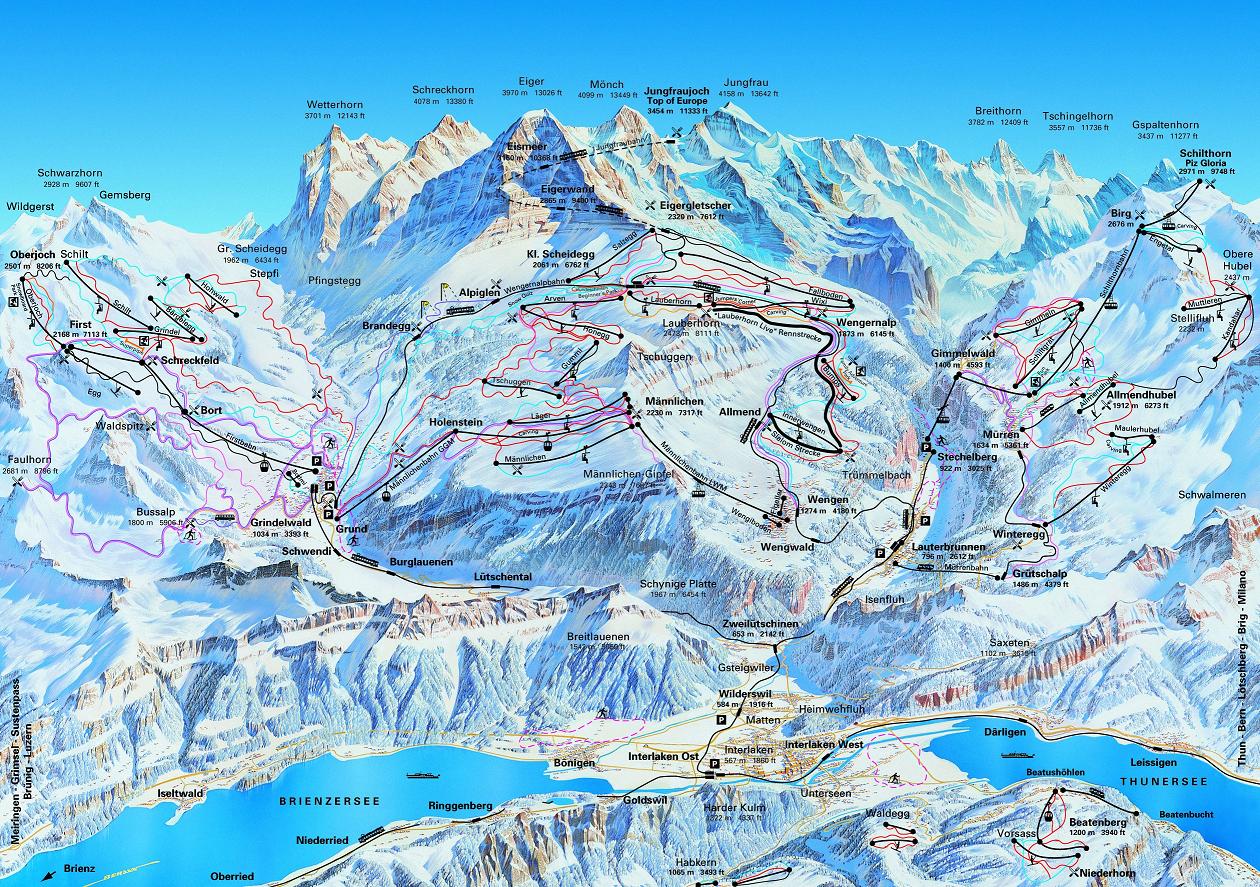 Lauterbrunnen piste map