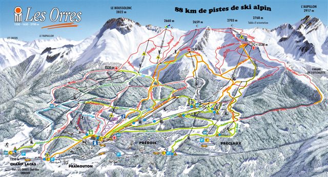 Les Orres piste map