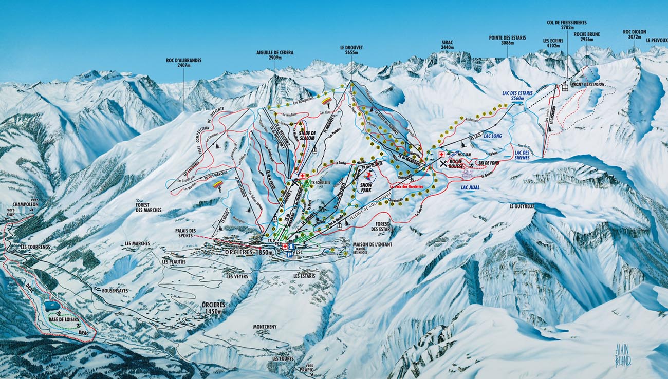 Orcieres 1850 piste map