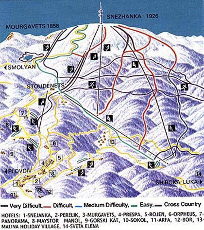 Pamporovo piste map