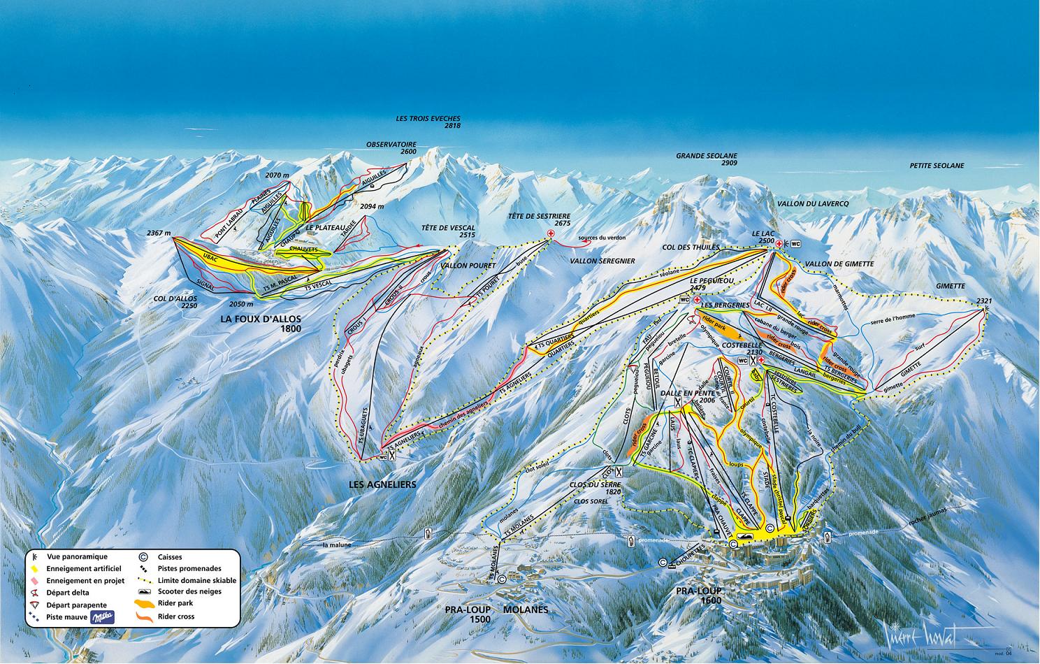 Pra Loup piste map