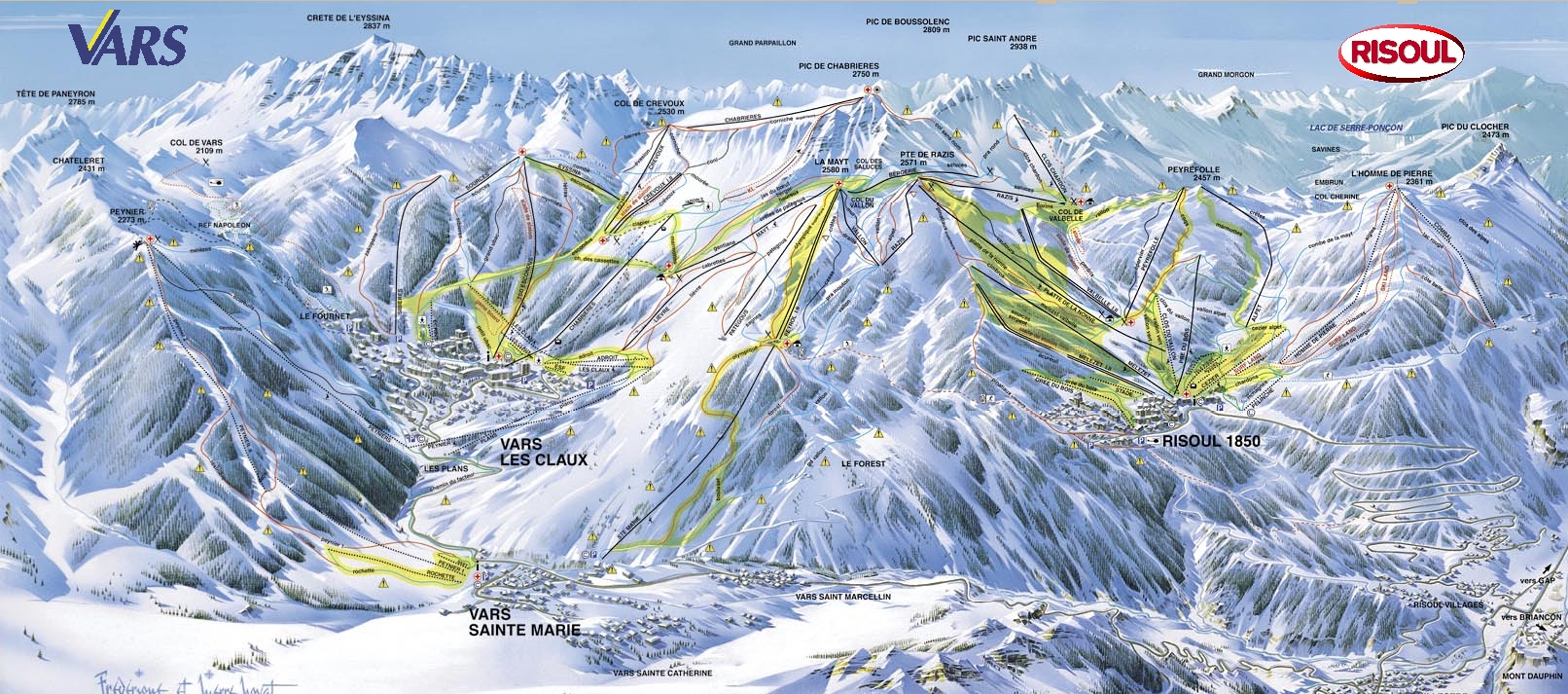Risoul piste map