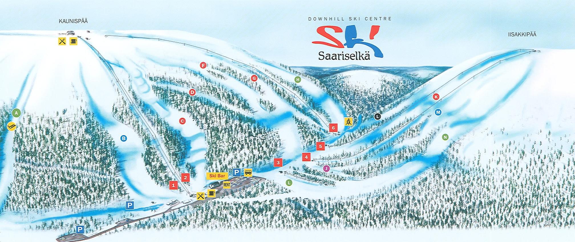 Saariselka piste map