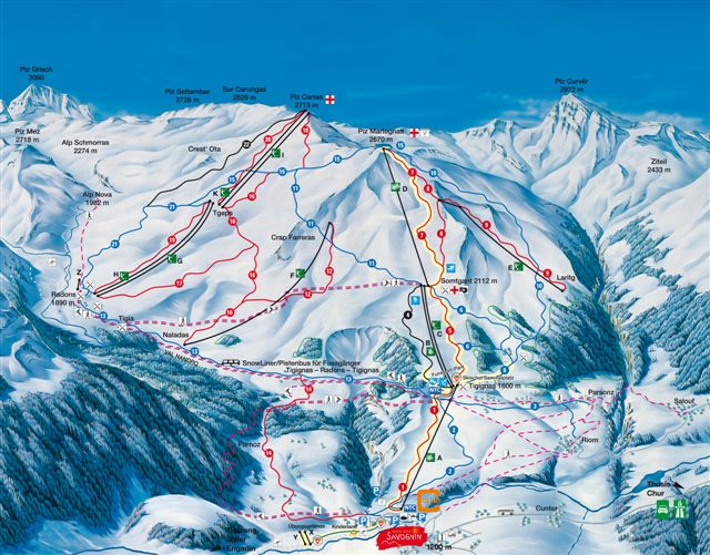 Savognin piste map