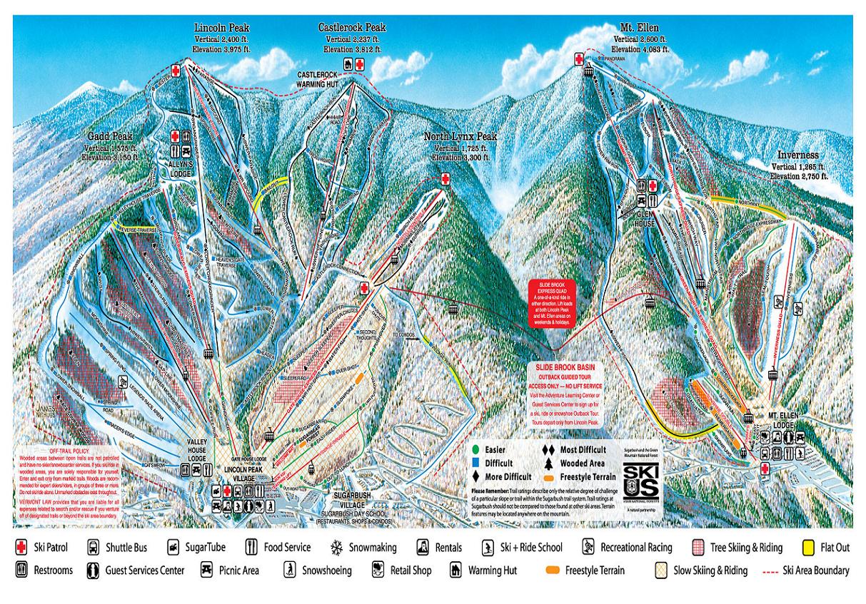 Sugarbush piste map