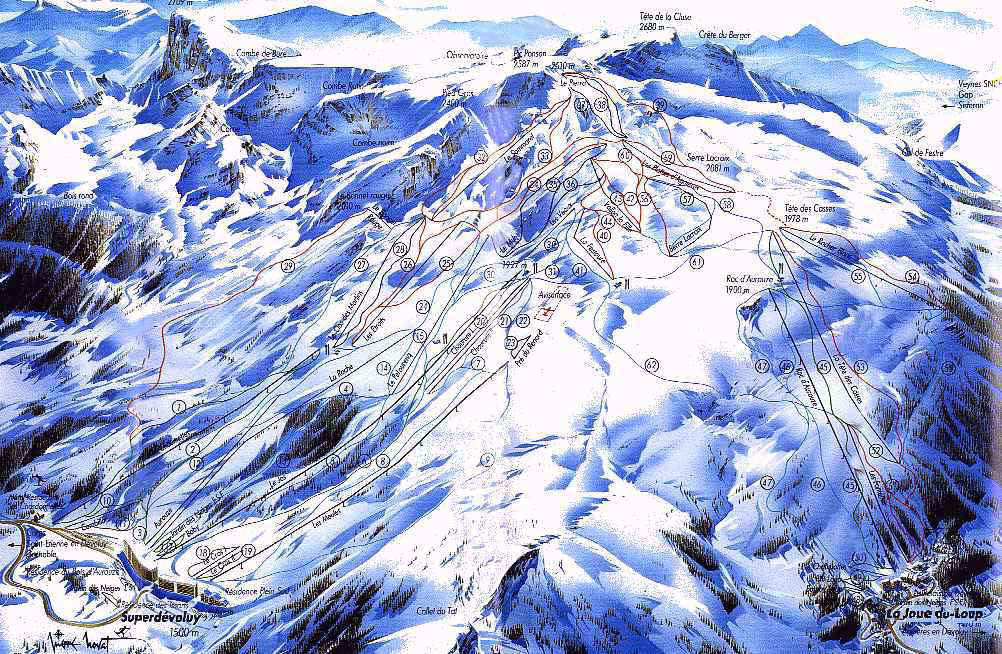 Superdevoluy piste map