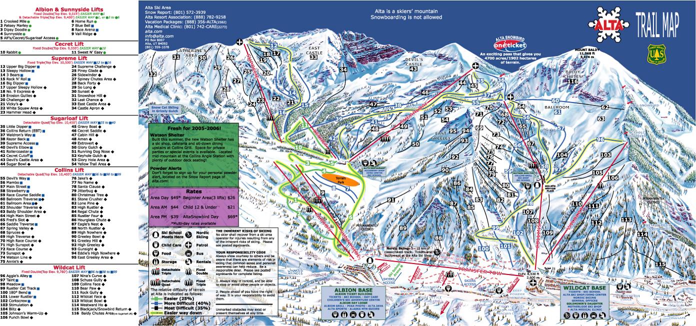 Alta piste map