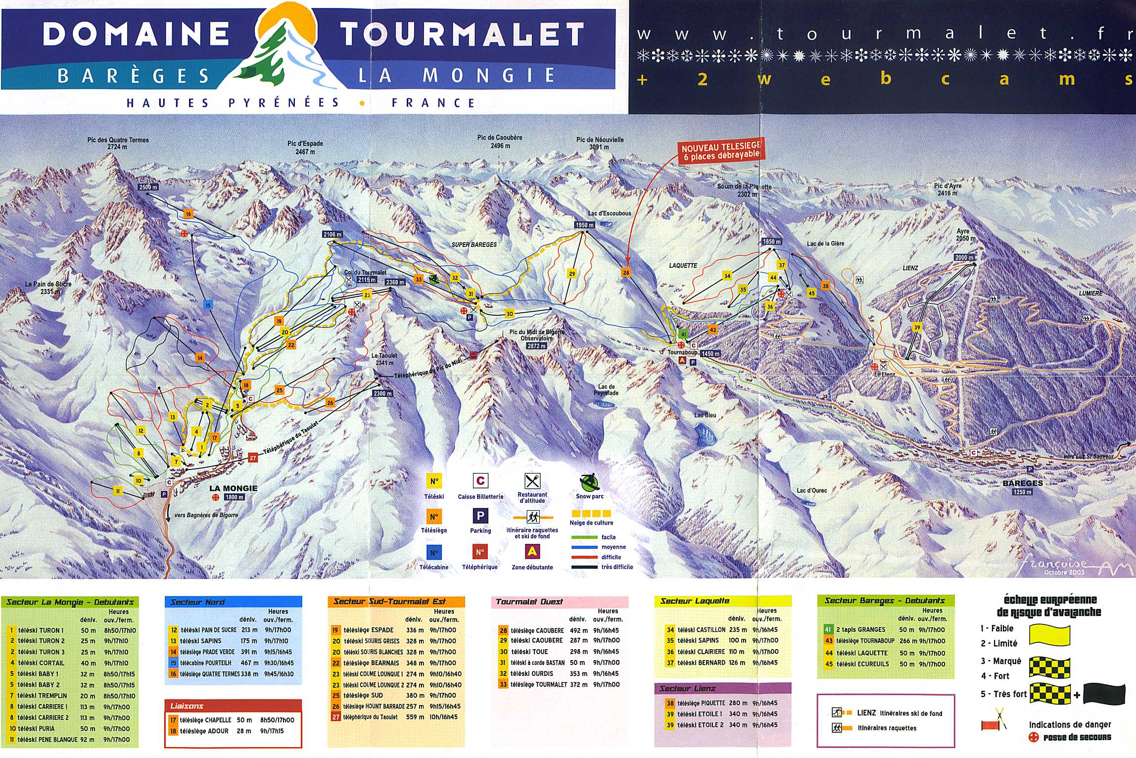 Bareges piste map