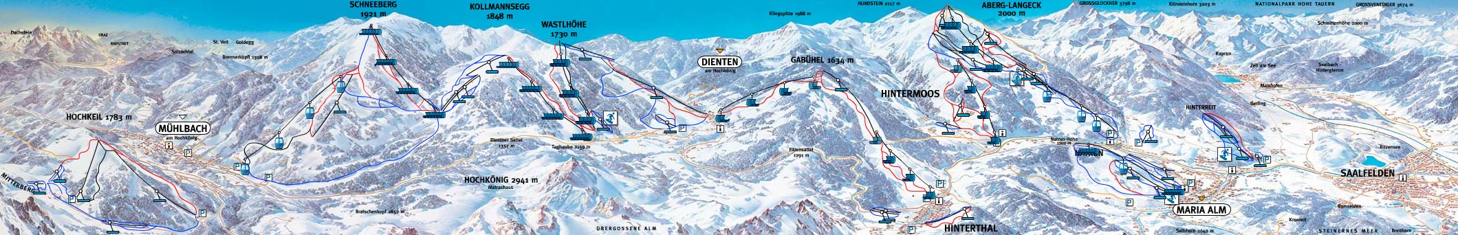 Hochkoenig piste map