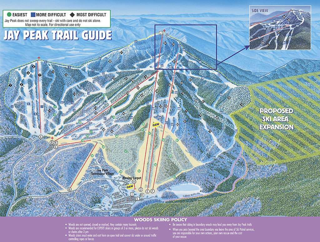 Jay Peak piste map