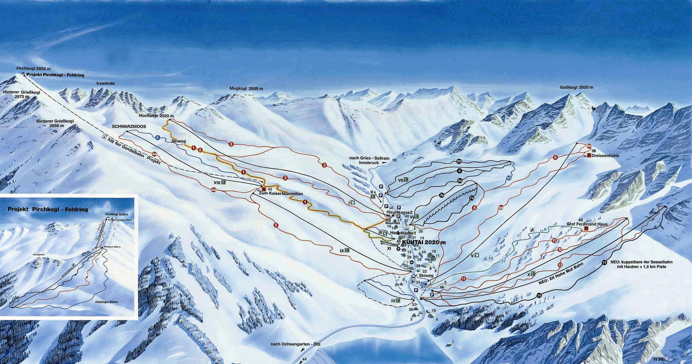 Kuhtai piste map