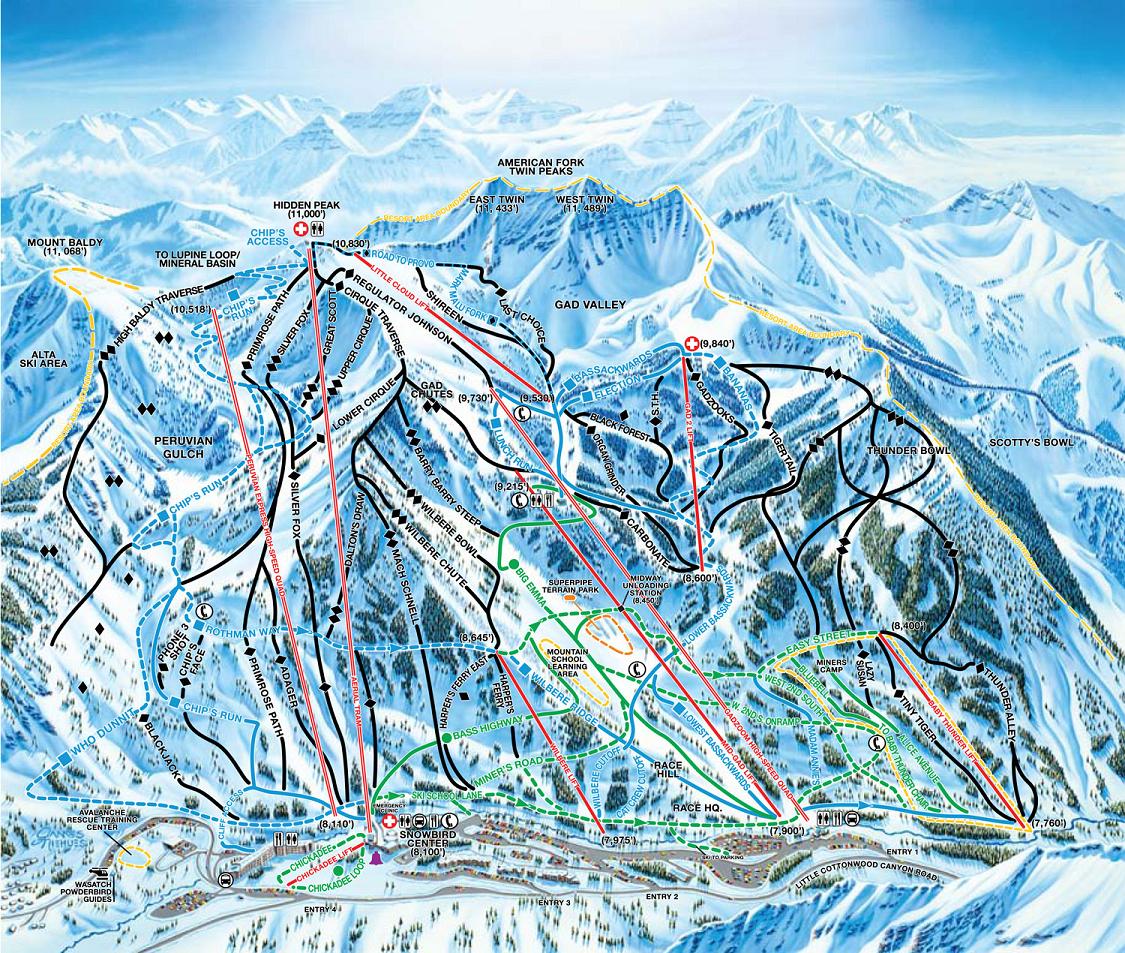 Snowbird piste map