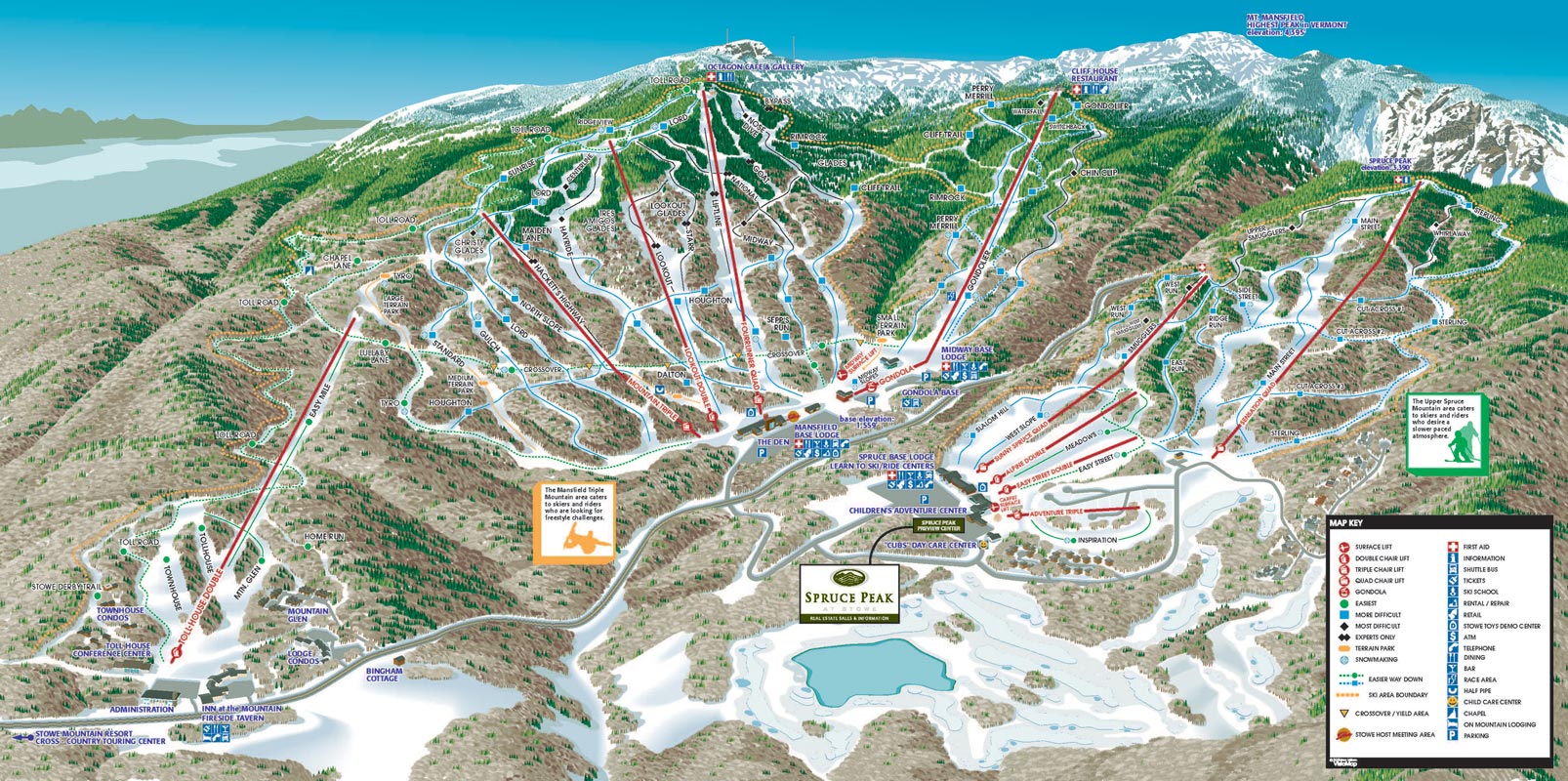 Stowe piste map