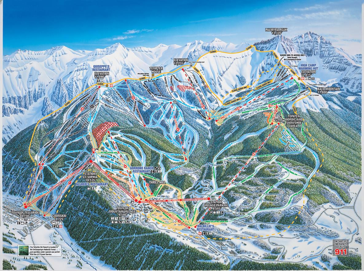 Telluride piste map