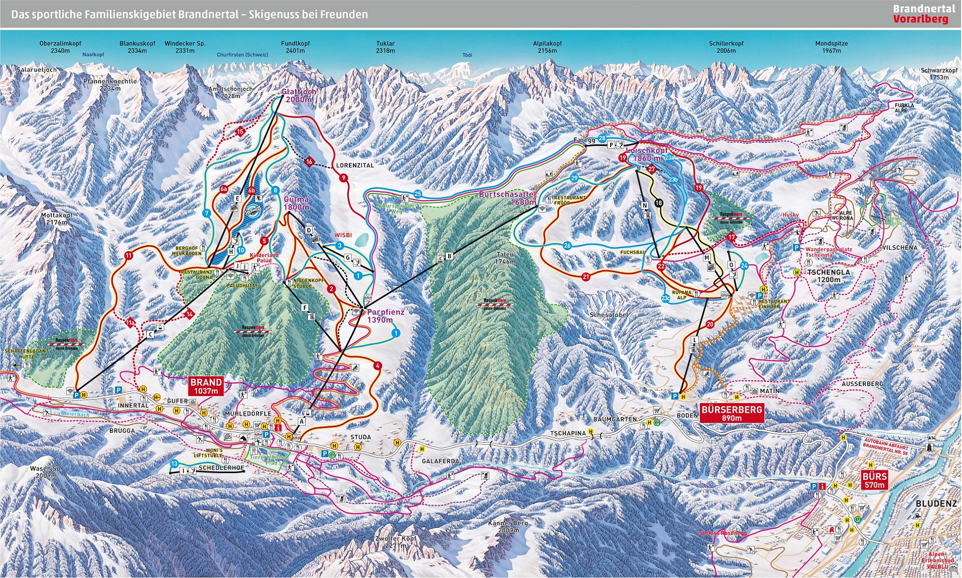 Brand & Burserberg piste map
