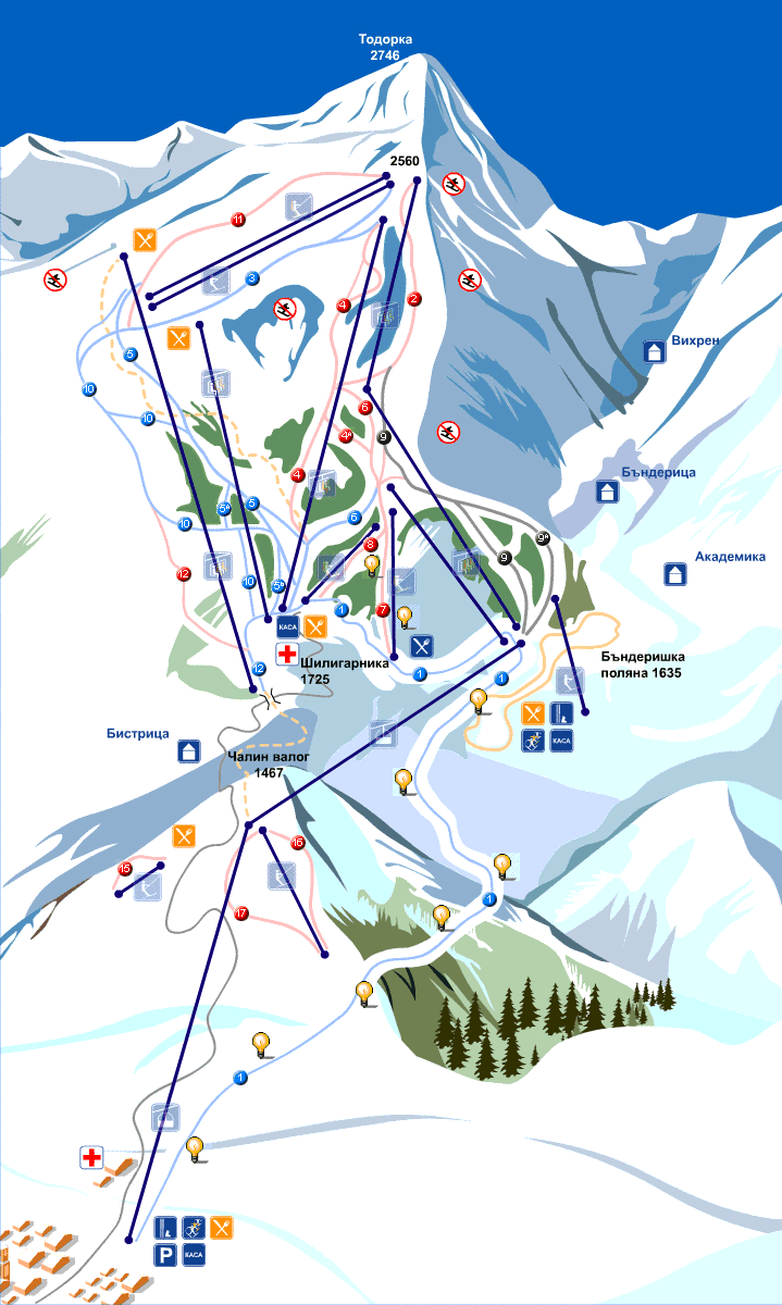 Bansko Piste Map Trails Marked Ski Runs SNO   201031713253927i 