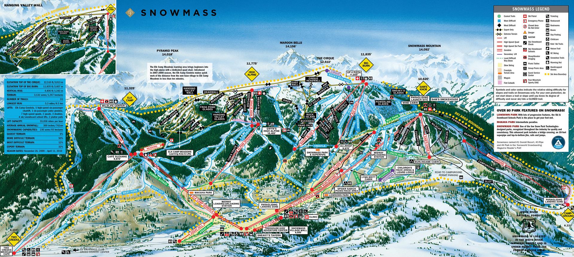 Buttermilk Piste Map  trails & marked ski runs  SNO