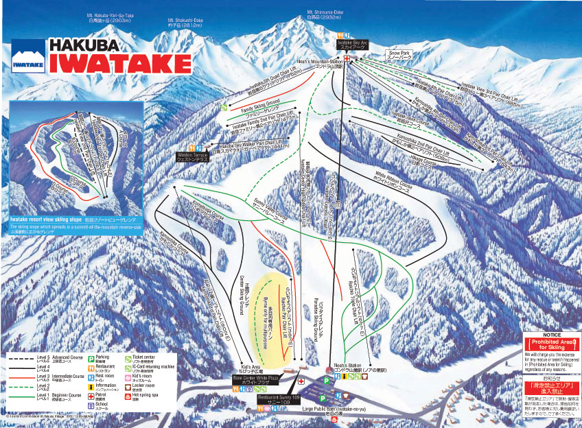 Hakuba Iwatake Piste Map | trails & marked ski runs | SNO