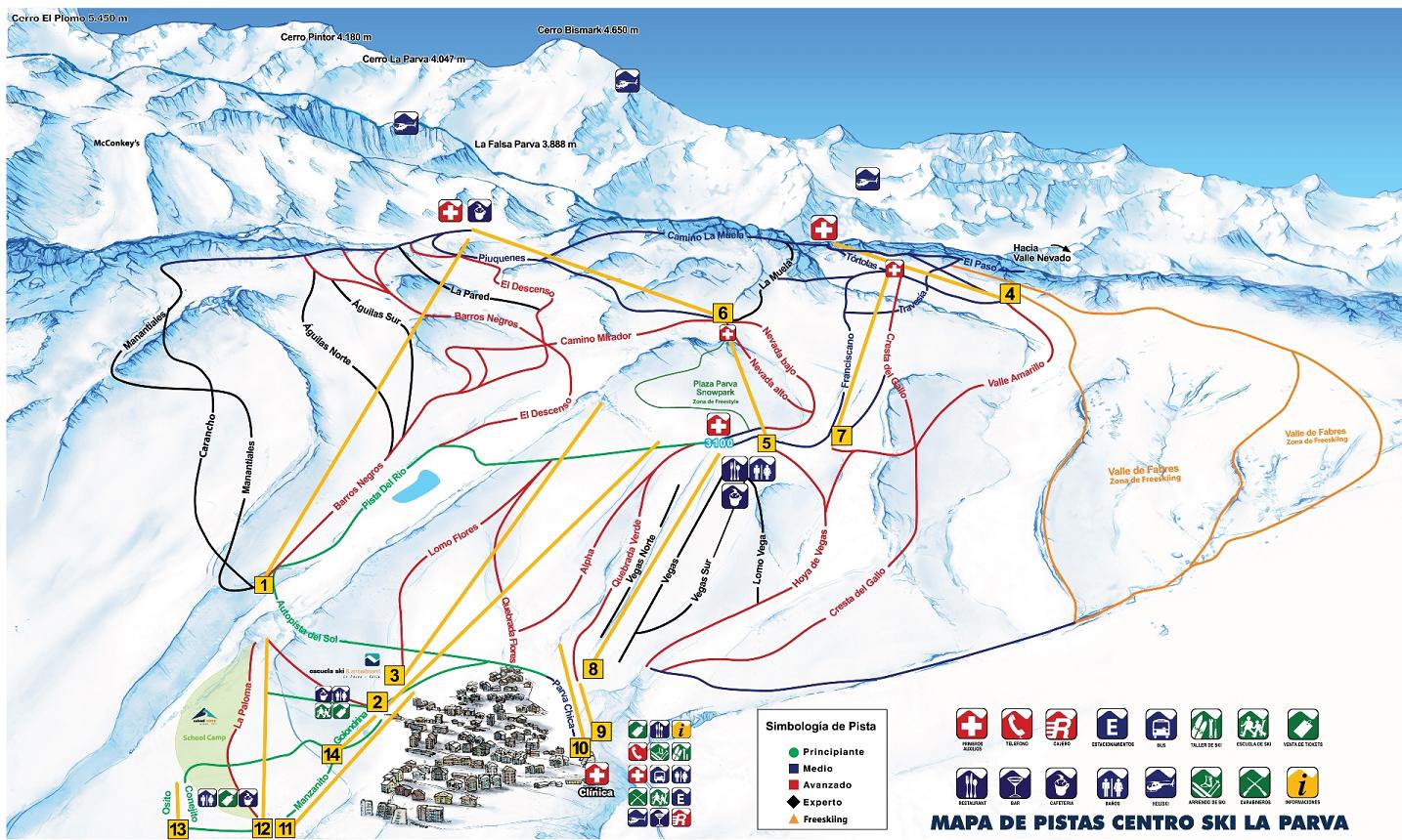 La Parva Piste Map | trails & marked ski runs | SNO