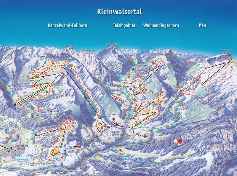 Kleinwalsertal Piste Map | trails & marked ski runs | SNO