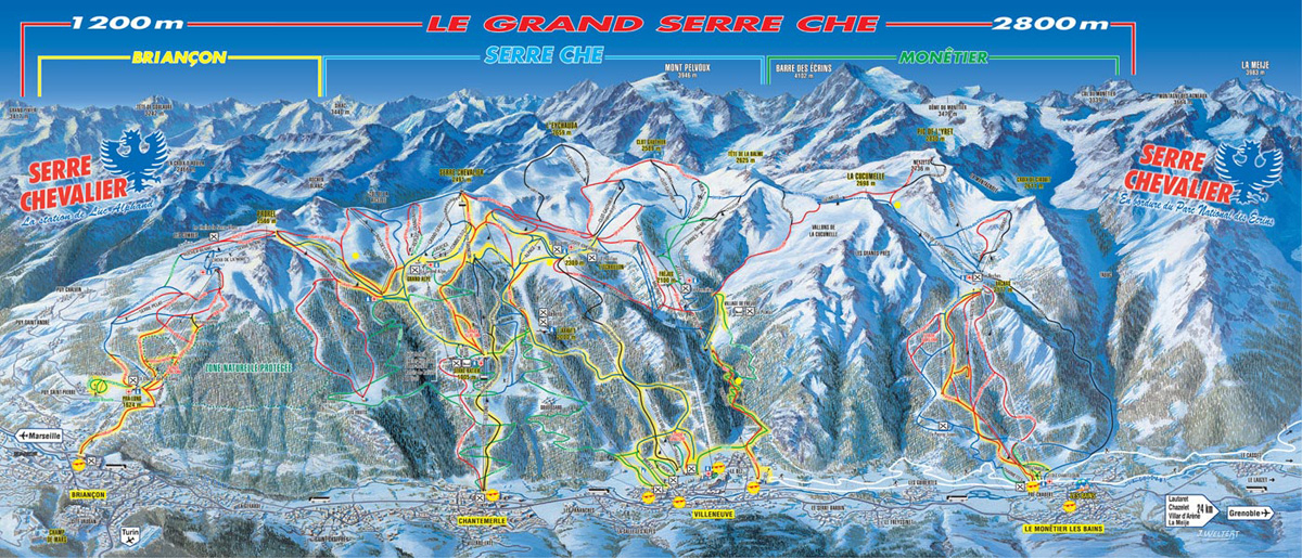 L'Alpe du Grand Serre Piste Map | trails & marked ski runs | SNO