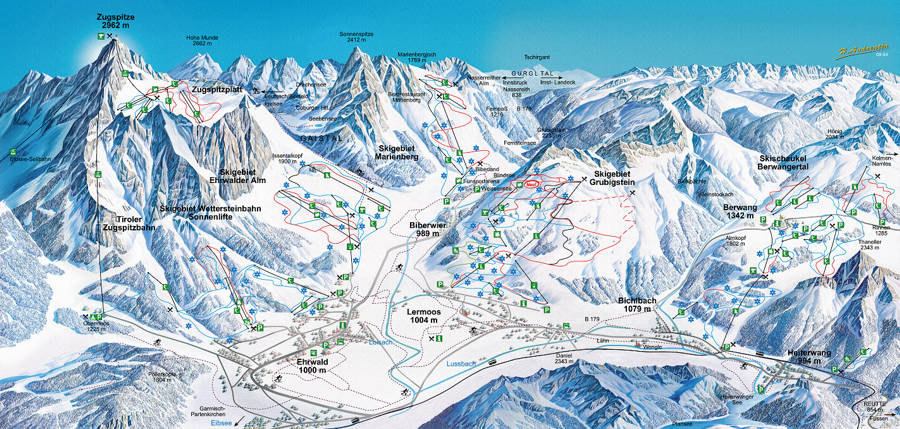 Lermoos Piste Map | trails & marked ski runs | SNO