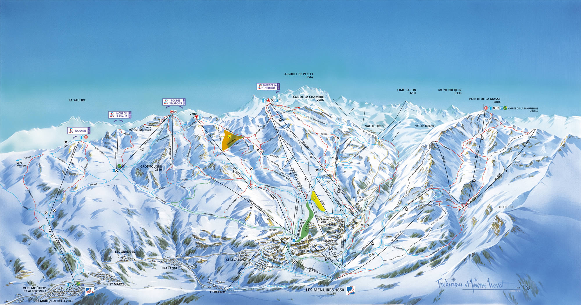 Les Menuires Piste Map Trails Marked Ski Runs SNO   2010325142036582i 