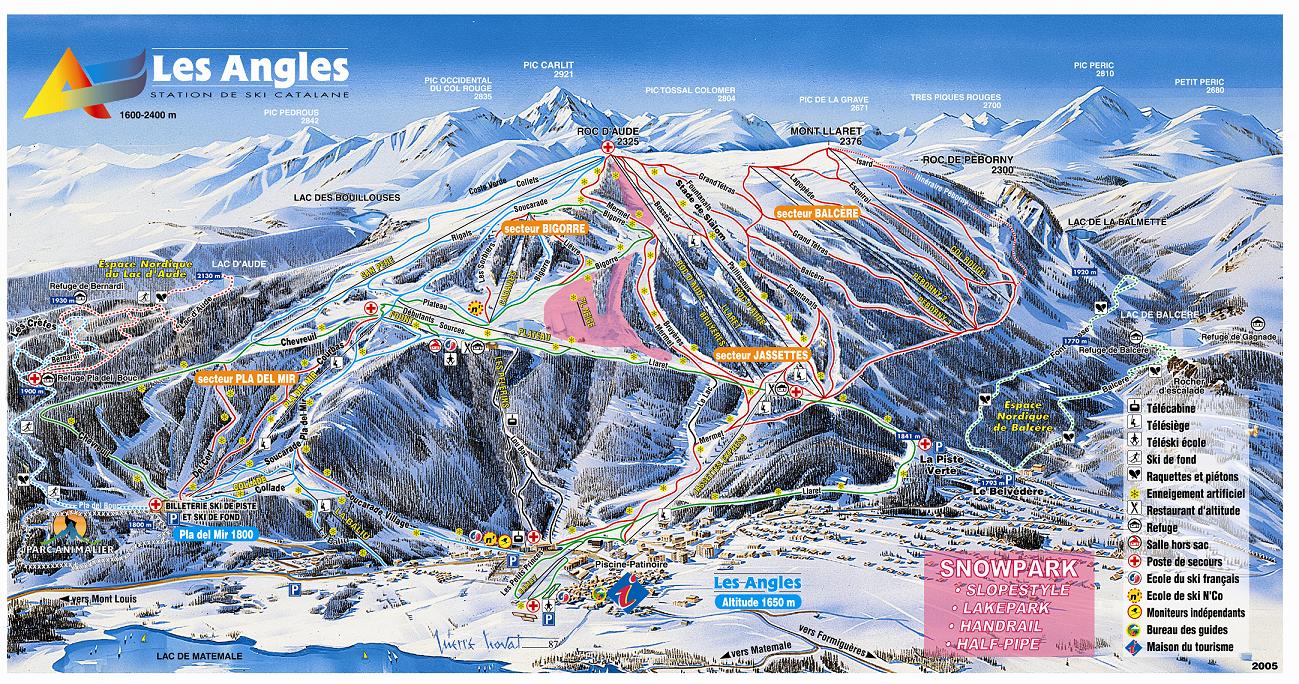 Les Angles piste map