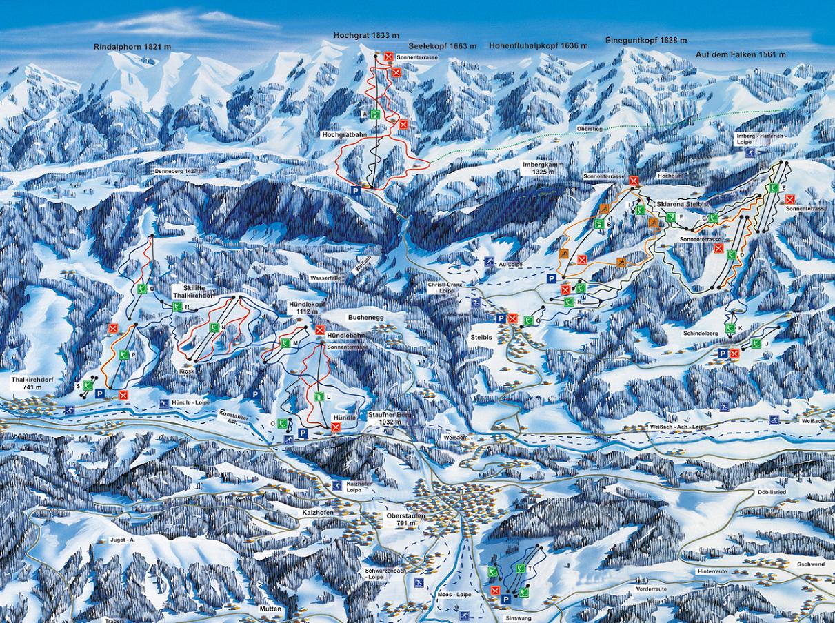 Oberstaufen Piste Map | trails & marked ski runs | SNO