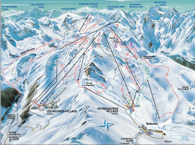 Peyragudes Piste Map | trails & marked ski runs | SNO