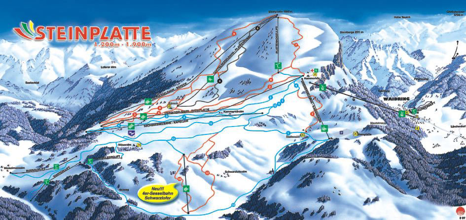 Waidring Piste Map Trails And Marked Ski Runs Sno