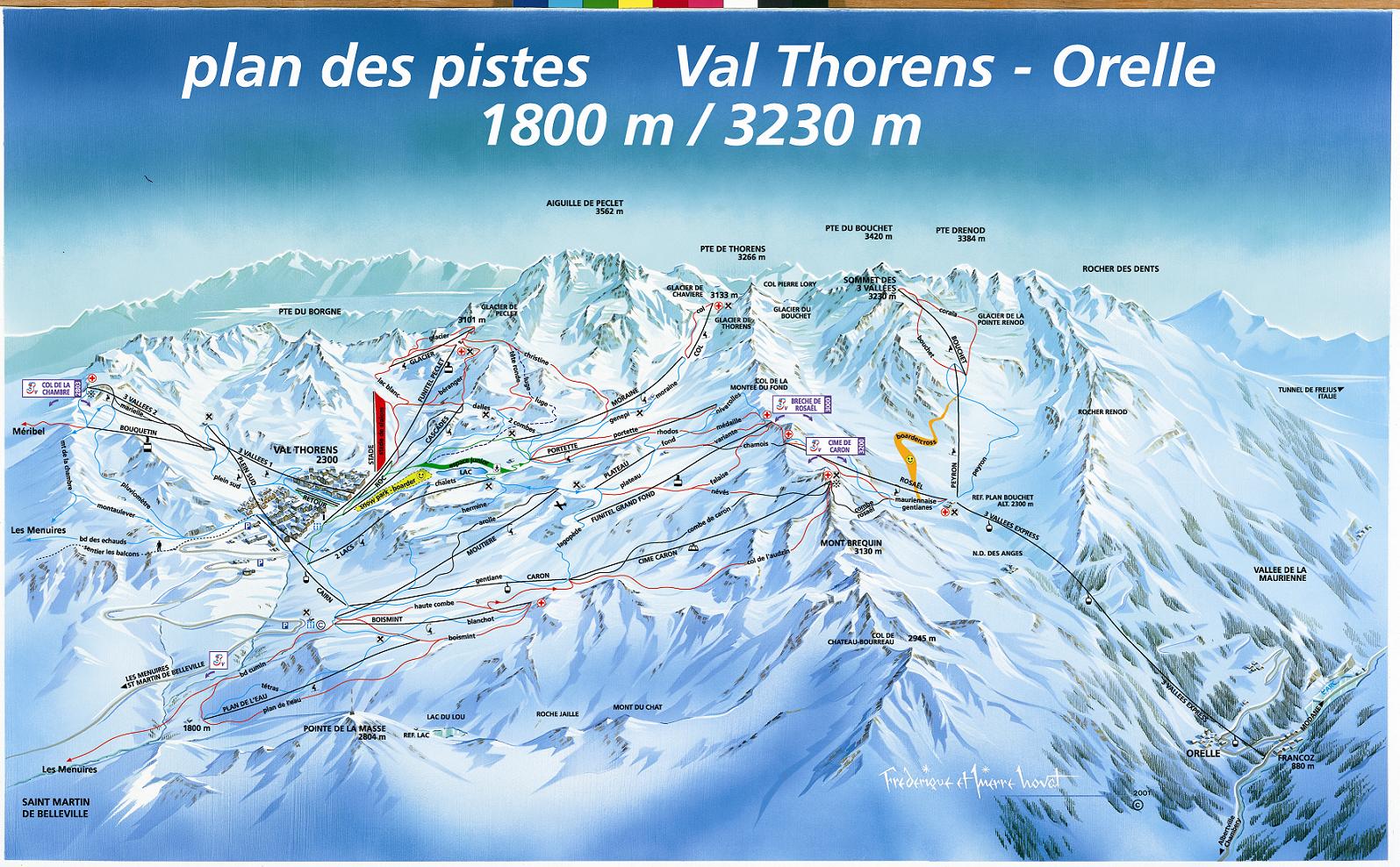 Val Thorens Piste Map Trails Marked Ski Runs SNO Val Thorens Piste Map Trails Marked Ski Runs SNO